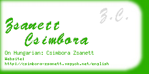 zsanett csimbora business card